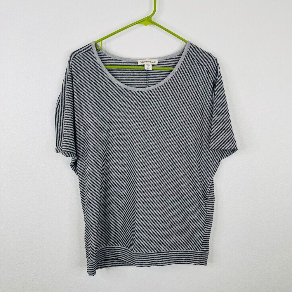Coldwater Creek Womens‎ Top Shirt Size XS 4-6 Striped Dolman Sleeve Round Neck